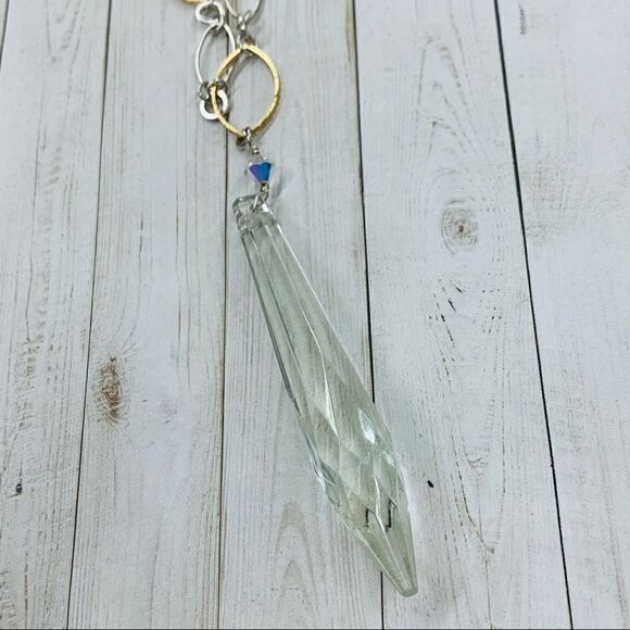 Crystal Drop Large Link Necklace - Picture 2 of 3